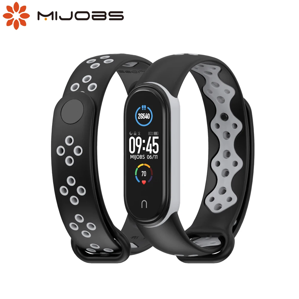 Спортивный ремешок для Mi Band 4 5 3 дышащий Xiaomi браслет Bend силиконовый Correas Miband Opaska Xiomi