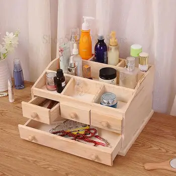 

Solid Wood Cosmetics Receive A Box Of High-grade Wooden Jewelry Box By Hand Large Drawer Storage Box Store Content Ark