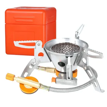 

Outdoor Gas Stove Outdoor Camping Stainless Steel Gas Stove Portable Picnic Fire Stove Windproof Gas Burner Camping Gas Stove