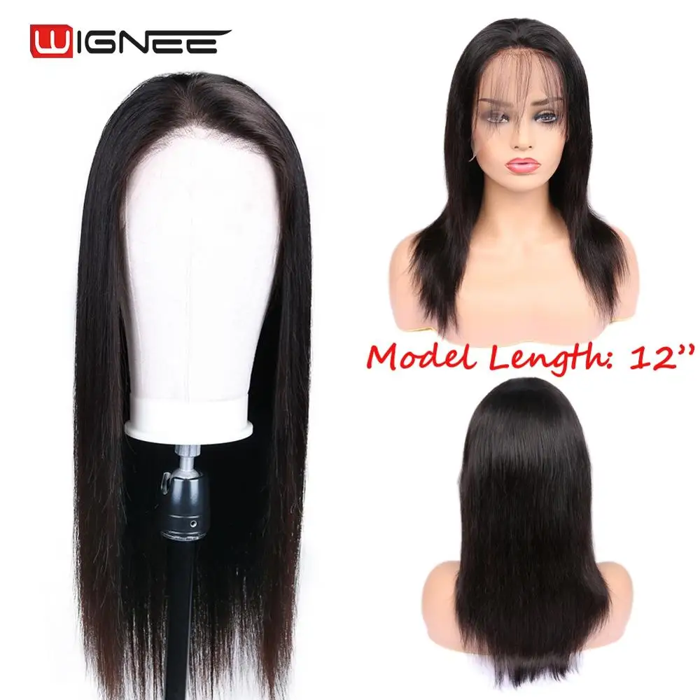 Wignee Синтетические волосы на кружеве прямые пряди человеческих волос парики с
