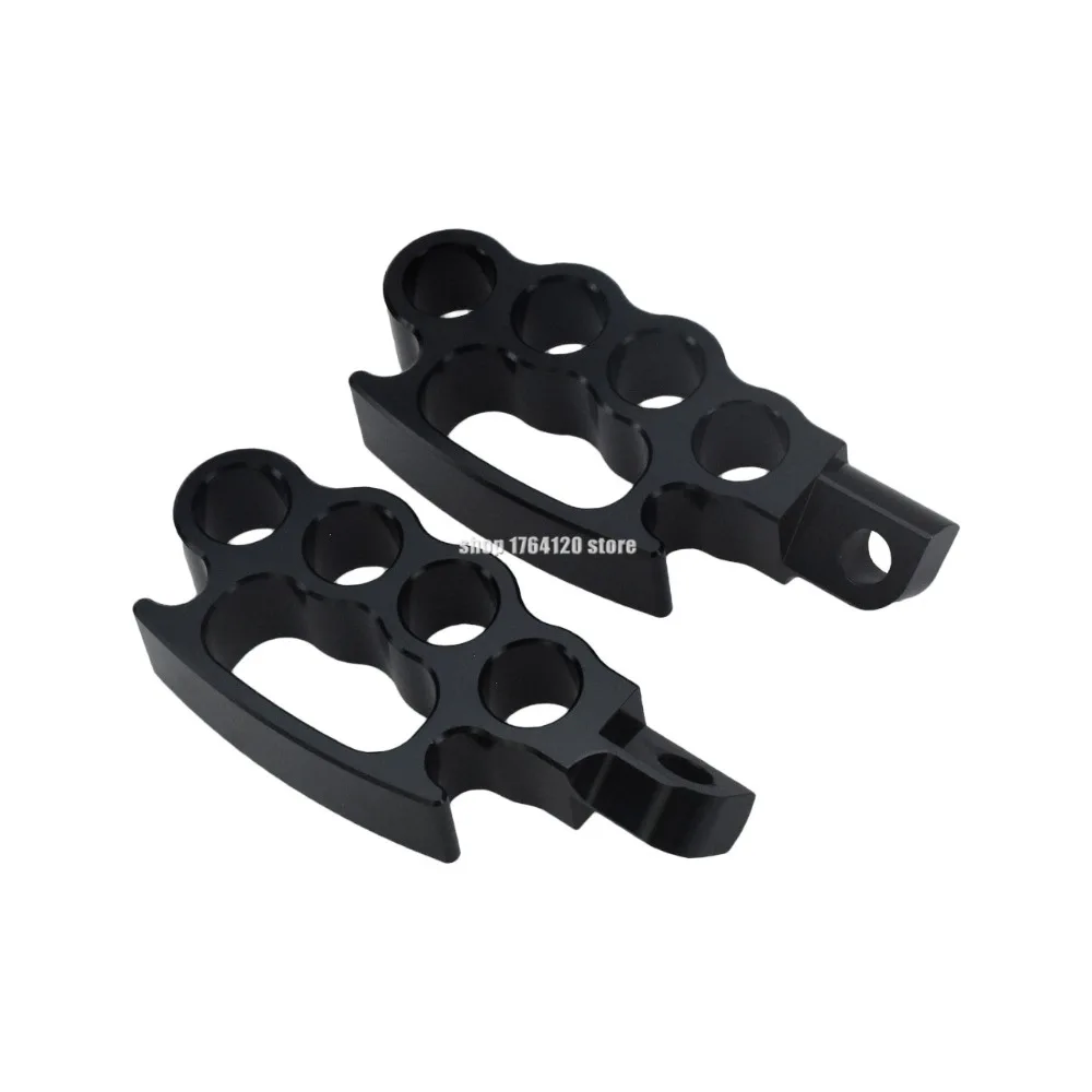 Motorcycle Flying Knuckle Footpegs Footrests Billet Black Aluminum For Harley V-Rod Sportster 883 XL Dyna Softail Custom