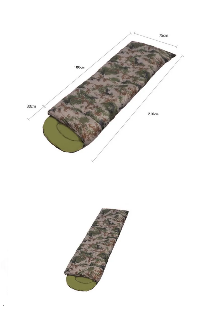 Открытый военный спальный мешок, походные мешки, камуфляжный хлопковый конверт с капюшоном, весна-осень, дорожные спальные мешки для альпинизма