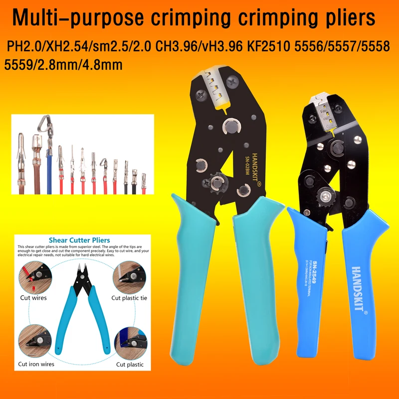 

Computer car connector crimping pliers XH2.54 CH/VH3.96 KF2510 5557 5558 5559 PH/SM2.5/2.0 plug spring 2.8/4.8mm crimping pliers
