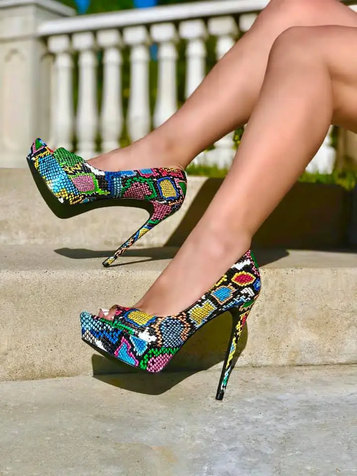 Новые модные женские туфли-лодочки на высоком каблуке 16 см со змеиным узором пикантные женские туфли с открытым носком размеры 34-40