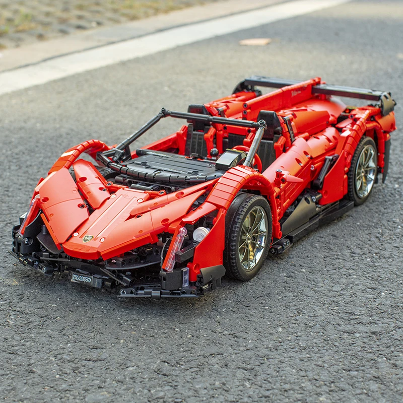 Форма King Technic 13079 приложение RC автомобиль MOC-10559 Veneno Roadster с функцией двигателя строительные блоки кирпичи детские игрушки Rc