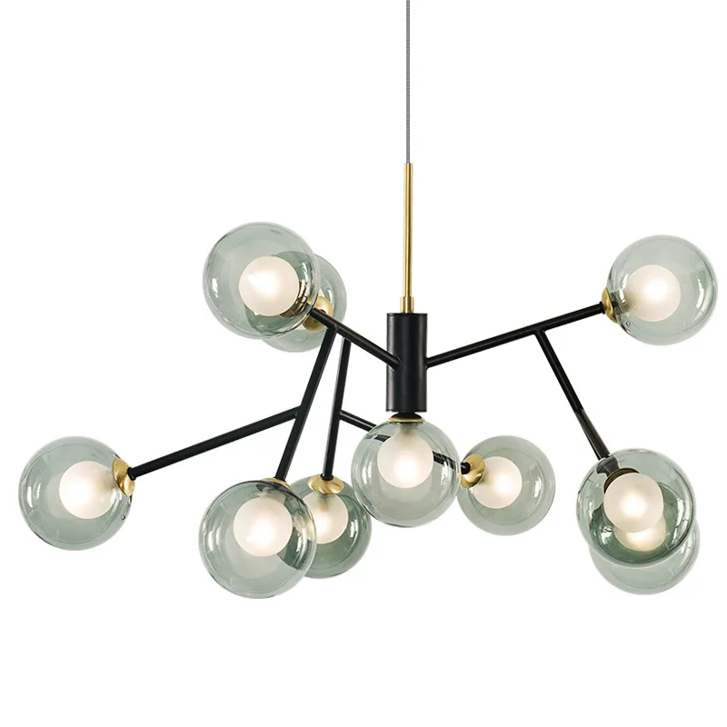 Lustra lampa современный прозрачный/дымчатый серый стеклянный подвесной светильник для гостиной, спальни светодиодный подвесной светильник для ресторана