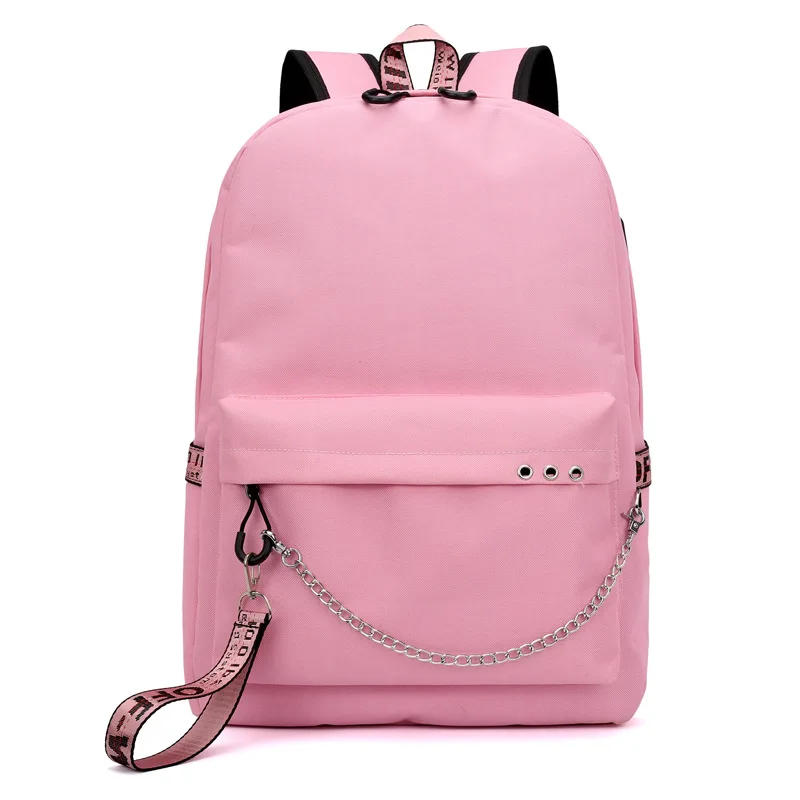 Bangtan Boys Rap Monster JUNG KOOK рюкзак Jimin школьные сумки Mochila дорожные сумки рюкзак на цепочке для ноутбука с usb-портом - Цвет: Розовый