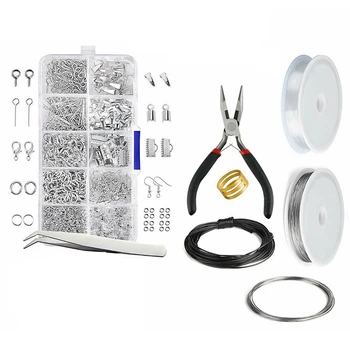 

DIY Jewelry Making Kit Jewelry Findings Starter Kit Jewelry Beading Making and Repair Tools Kit Pliers Beads Wire Tool