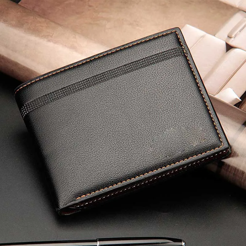 Повседневный мужской многополярный бизнес кожаный винтажный кошелек с принтом в полоску ID Card Holder кошелек мужской s кошелек