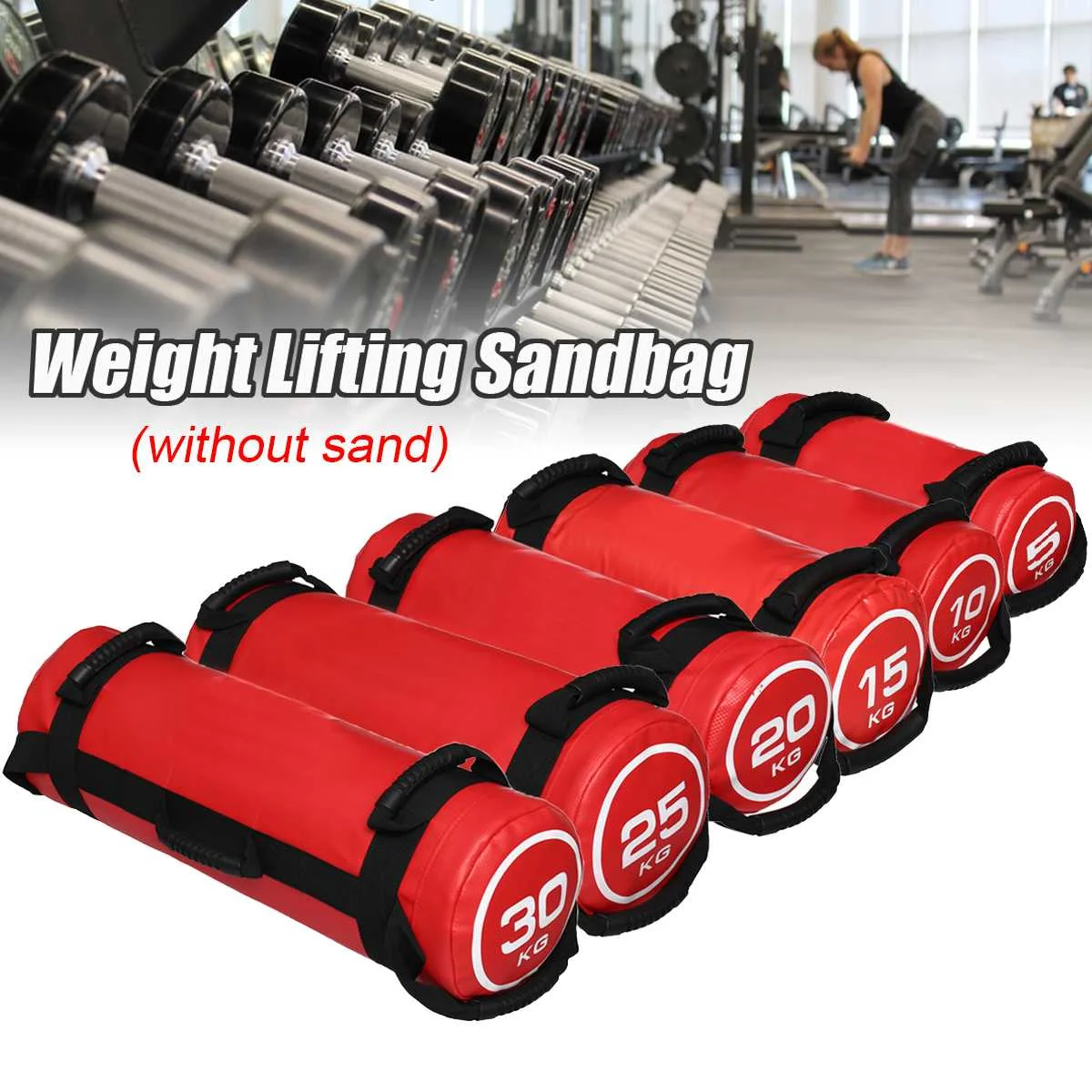 

Red 5/30kg Weight Lifting Bulgarian Sandbag Boxing Fitness Workout MMA Equipment Physical Training Exercises Power Bag