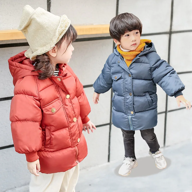 Kids Winter Clothes Boys Cotton Padded Hooded jacket for baby Girls warm Outerwear Children Parkas enfant Jacket Coats toddlers