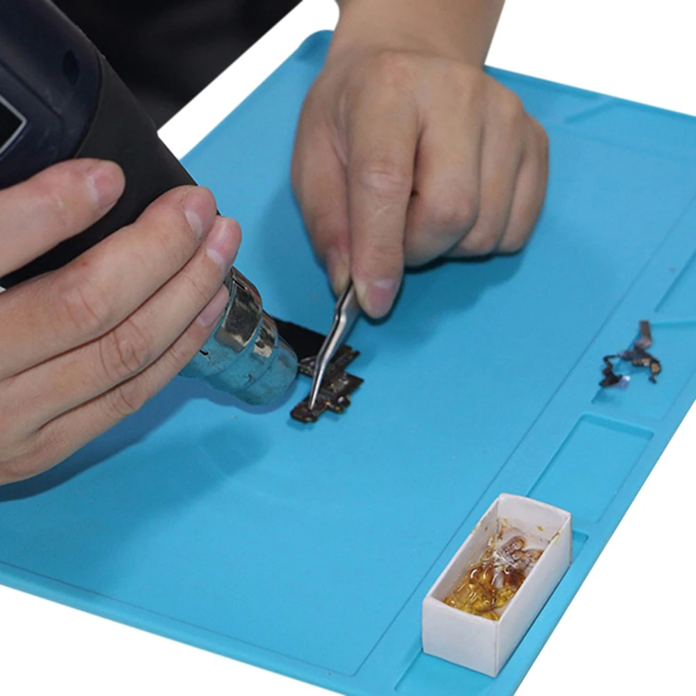 Antistatic Mat Silicone Repair Mobile Phone Insulation Heating Cell Phone Maintenance Platform 34 x 23cm