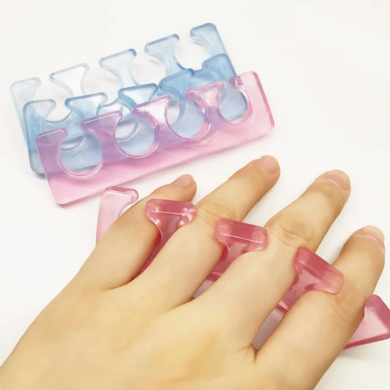 2Pcs Soft Silicone Toe Separating Gel Toe Separator Soft Form For Manicure Pedicure Nail Tools Flexibl Silicone Finger Spacer