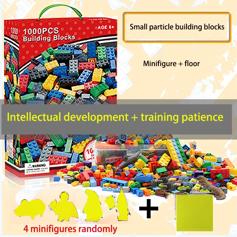 

High quality 1000 pcs small particle color building blocks DIY free puzzle castle children's educational toys