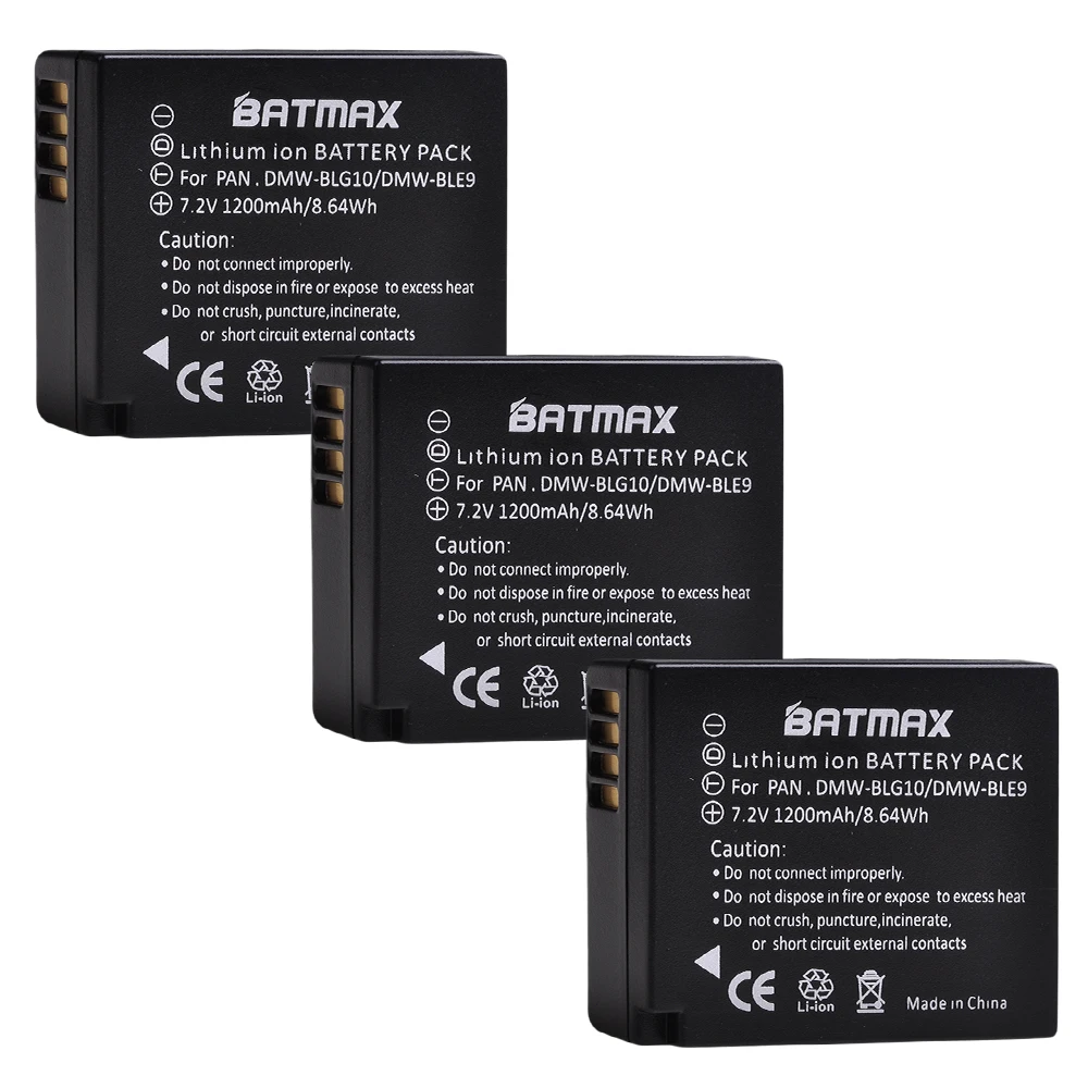 3Pcs 2 шт. DMW-BLG10 BLG10E BLG10PP BLE9 BLE9E батареи для цифрового фотоаппарата Panasonic Lumix DMC GF6 GX7 GF3 GF5 ZS100 ZS60 LX100 GX85 DC-ZS70 GX80 - Цвет: 3Pcs
