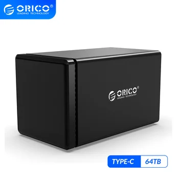 

ORICO NS Series 4 Bay 3.5'' Type C HDD Docking Station Aluminum HDD Enclosure USB3.1 Hard Drive Case with 78W Power Adapter