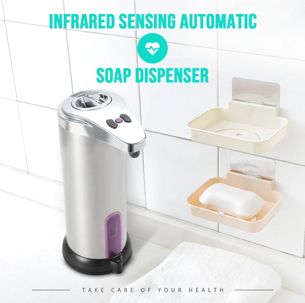 

280ml Automatic Liquid Soap Dispenser Infrared Sensing Induction Touchless Sanitizer Bathroom Dispenser Smart Sensor For Homes