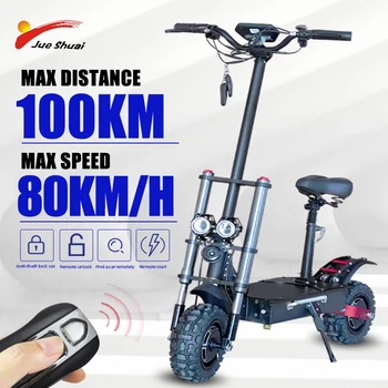 Günstig JS Elektrische Roller 3200W Motor Tretroller Für Erwachsene 110KM 36A Batterie Off-Road Reifen Faltbare Monopattino Elettrico