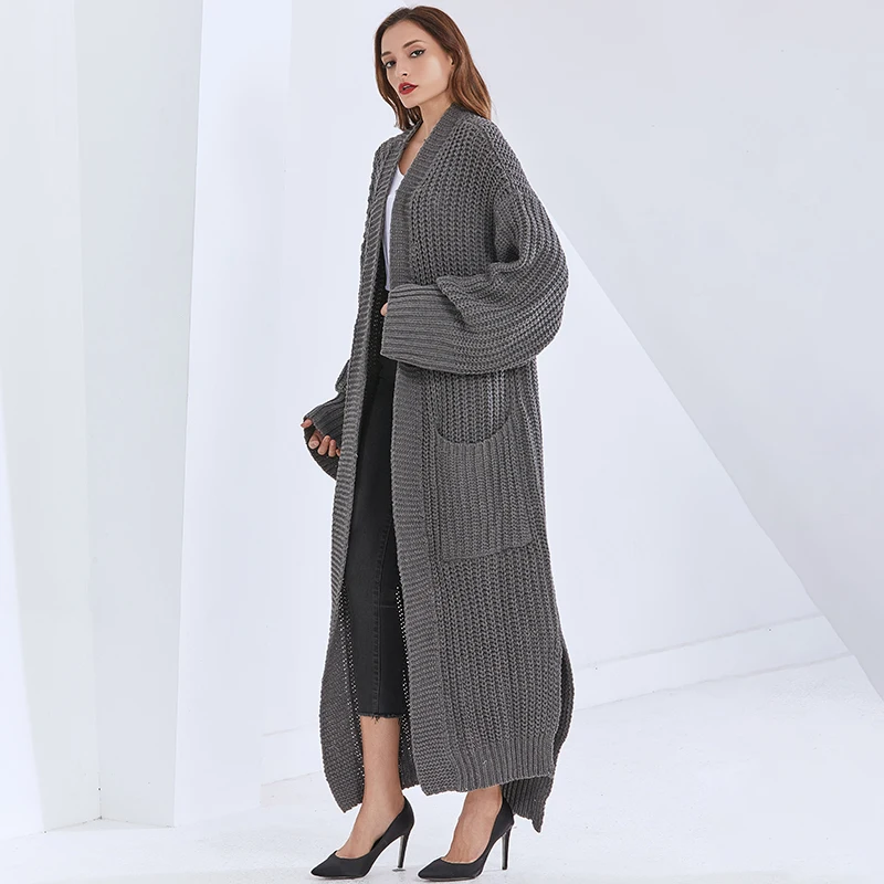 TWOTWINSTYLE Oversized Sweater For Women V Neck
