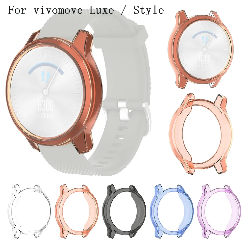 Soft TPU Protector Silicone Full Case Cover for Garmin Vivomove Luxe Smart watch accessories Shell Style #1101 | Электроника