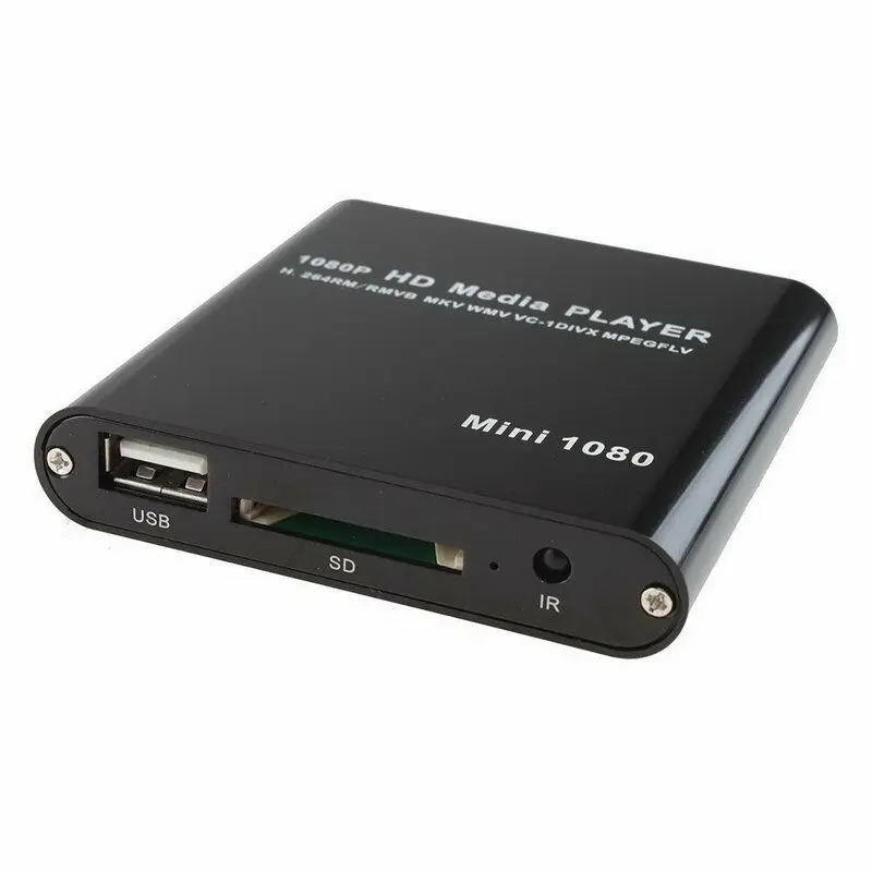 Mini reproductor multimedia Full HD 1080P compatible con HDMI/AV/USB/SD/MMC reproductor multimedia