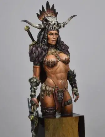 1/10 Female Yaksha Warrior Bust Statue Unpainted Resin Model Kits Unassembled 