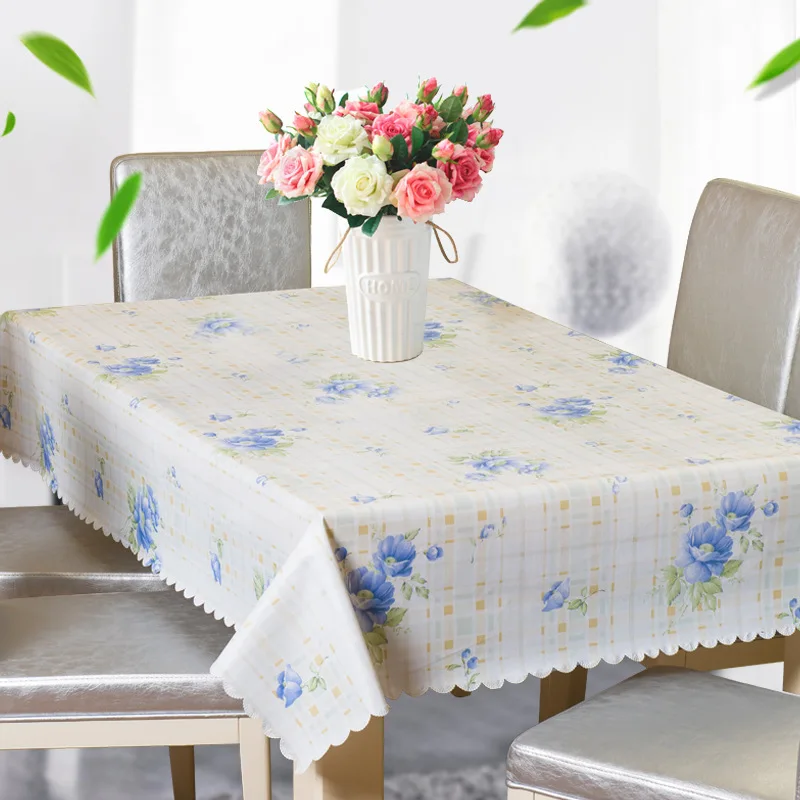 European Pastoral Waterproof Table Cloth PVC Tablecloth Print Plastic Table Cover Multi-Size Dust Cover Home Oilcloth Tablecloth