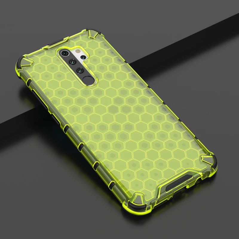Shockproof Armor Case For Xiaomi REDMI Note 8Pro Luxury Soft Silicone Honeycomb Clear TPU Cases For Redmi Note8 Note7 Pro Cover
