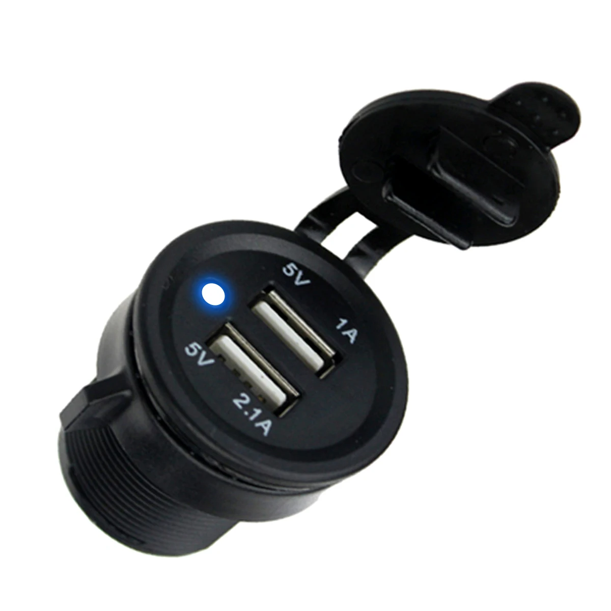 12V-24V Dual USB Ports Charger Car Cigarette Lighter Socket Splitter built in smart IC With Blue led indicator light |