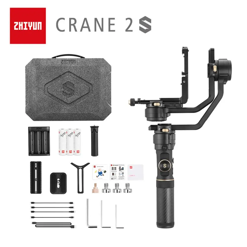 Zhiyun Crane 2S 3 осевой портативный монопод с шарнирным замком Камера стабилизатор для