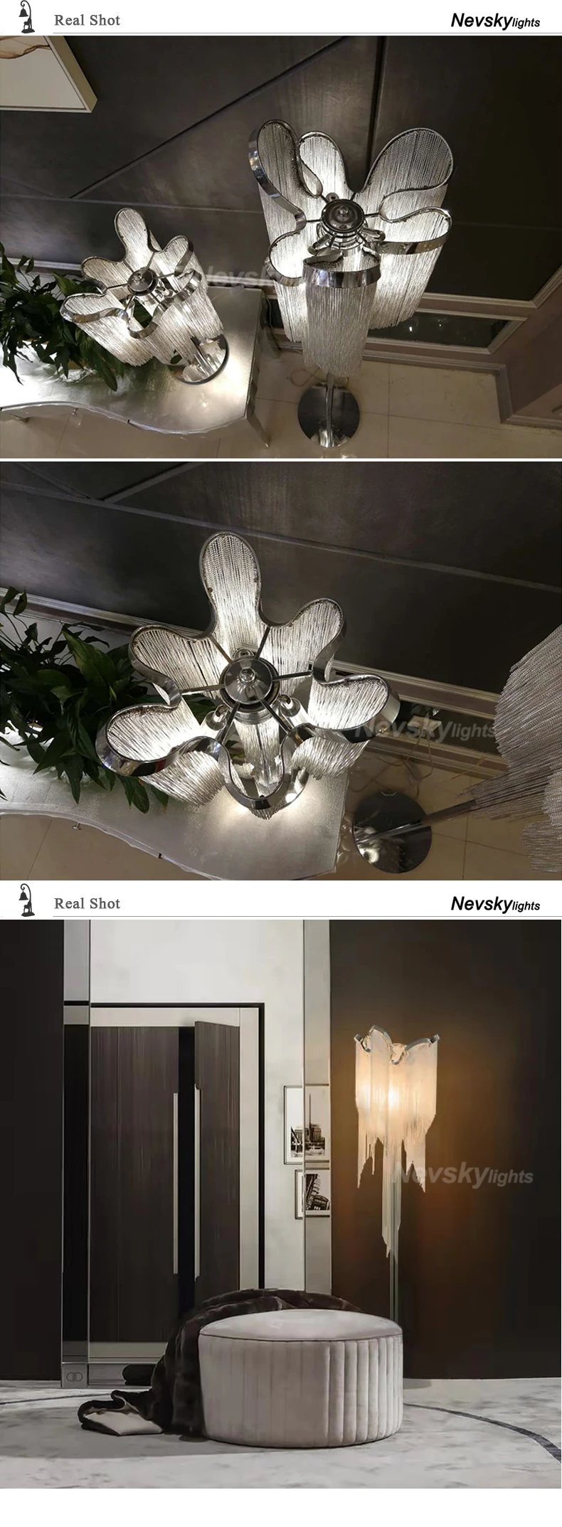 Lâmpada de Assoalho Conduziu a Lâmpada Decoração da Cozinha Prata Moderna Borla Sala Estar Mesa Fringe Quarto Metal Iluminação Dispositivo Elétrico 5 estar conduziu a lâmpada mesa prata fringe