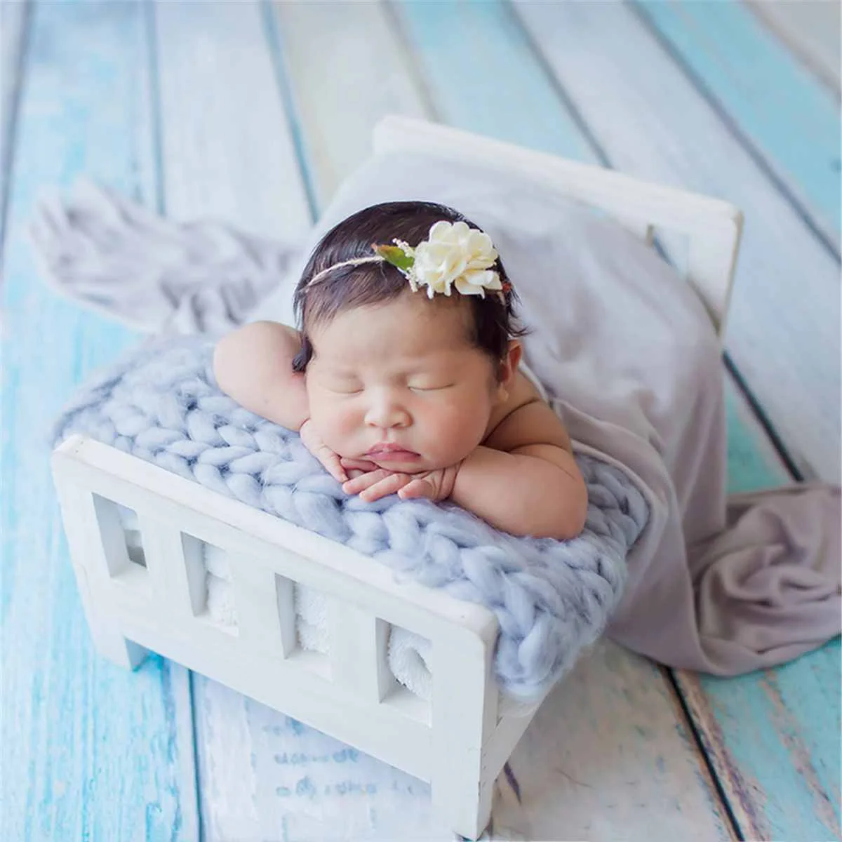 Newborn Photography Props Wood Bed Baby Photography Bed Baby Bed for Photography Wooden Prop Crib for Newborn Props Wooden Bed