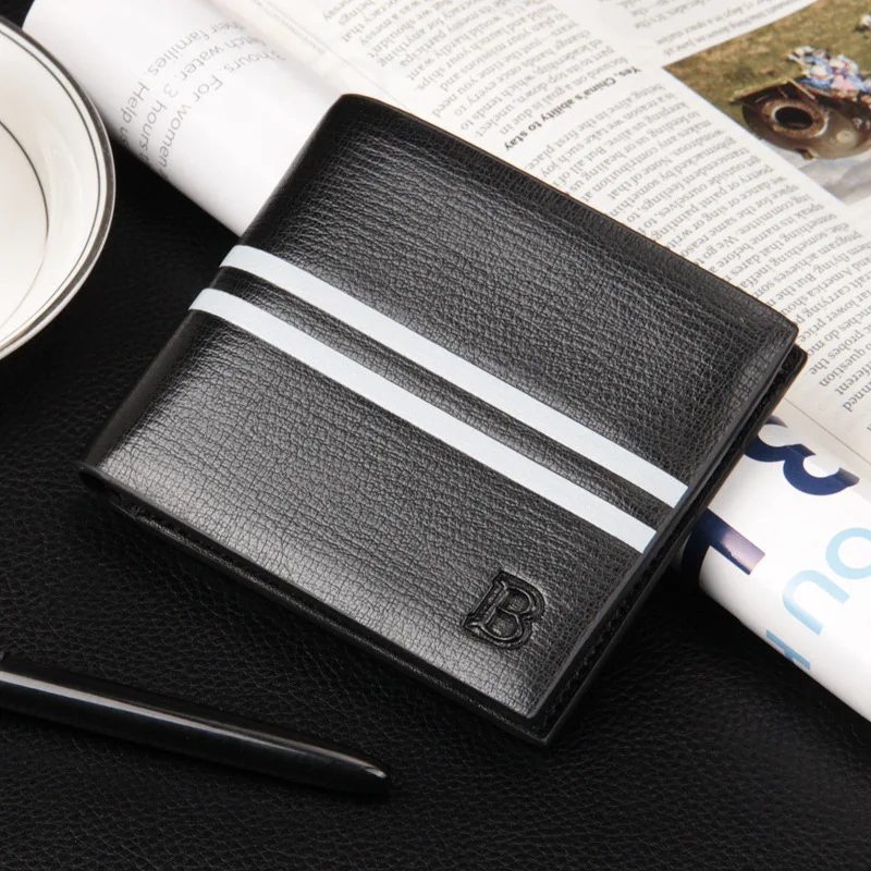 

2017 new men's wallet short European style vertical multi-card men's wallet