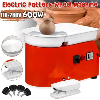 

600W 110-260V Pottery Forming Machine Electric Pottery Wheel DIY Clay Tool Tray Flexible Foot Pedal For Ceramic Work Ceramics