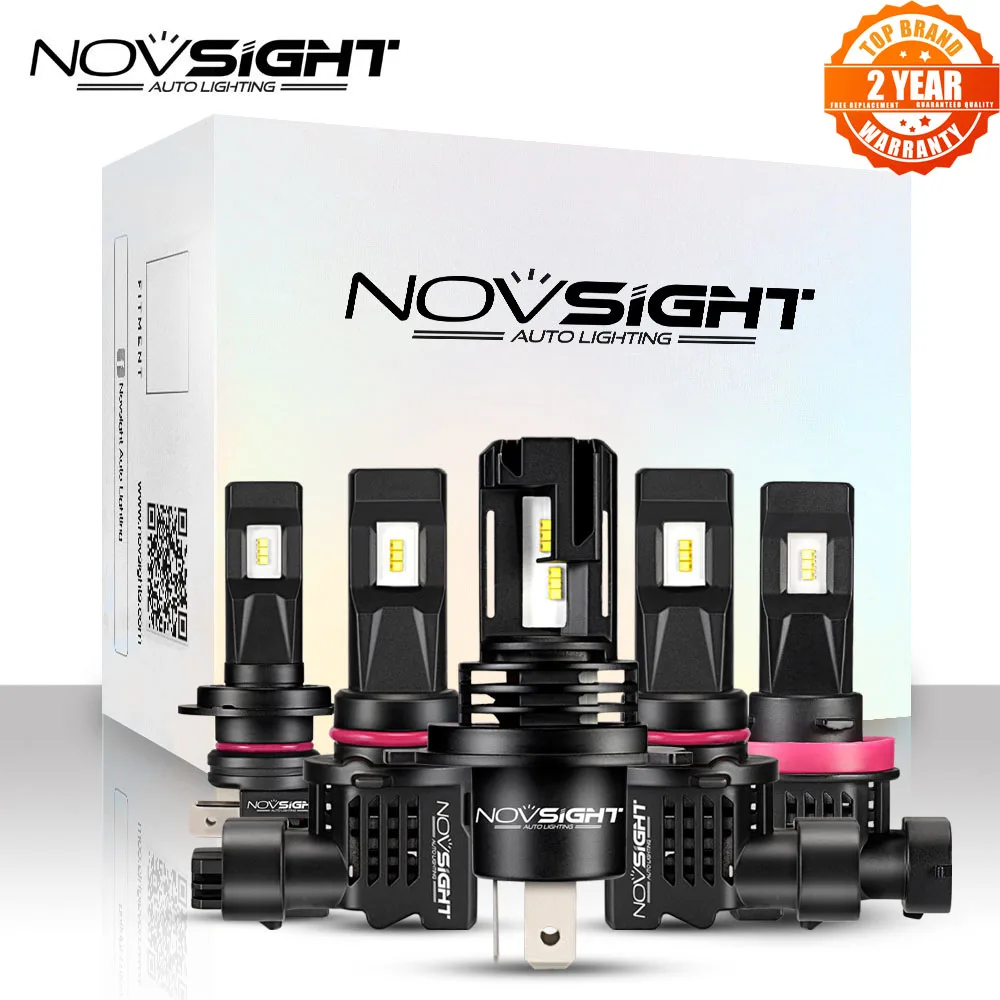 NOVSIGHT H11 Led H7 H4 Mini Car Headlight Bulbs H8 H9 H16JP 9005 9006 H1 H3 55W 12000LM 6000K 12V Auto Headlamp