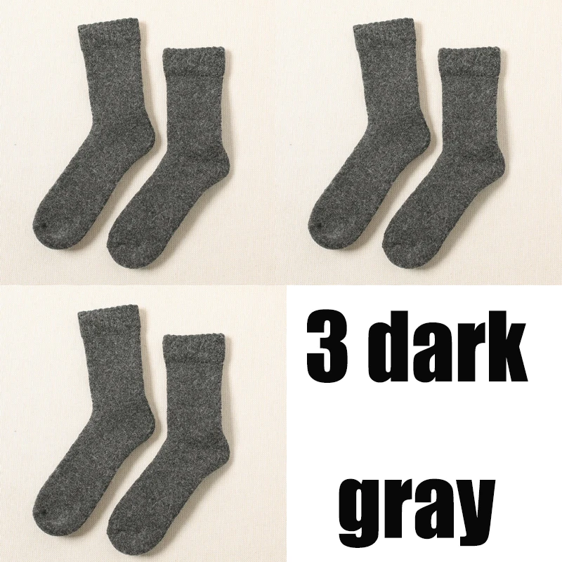 3 dark gray Новые плотные махровые носки из шерсти кролика Женские однотонные теплые забавные зимние носки skarpetki calcetines mujer - Цвет: 3 dark gray