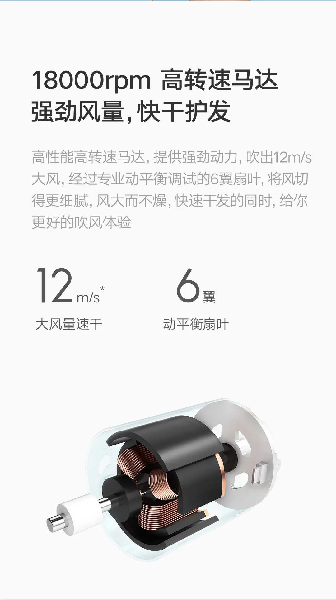 Xiaomi Mijia портативный фен с отрицательными ионами, уход за волосами с отрицательными ионами, складной, хорошее хранение, большой объем воздуха, быстрая сушка