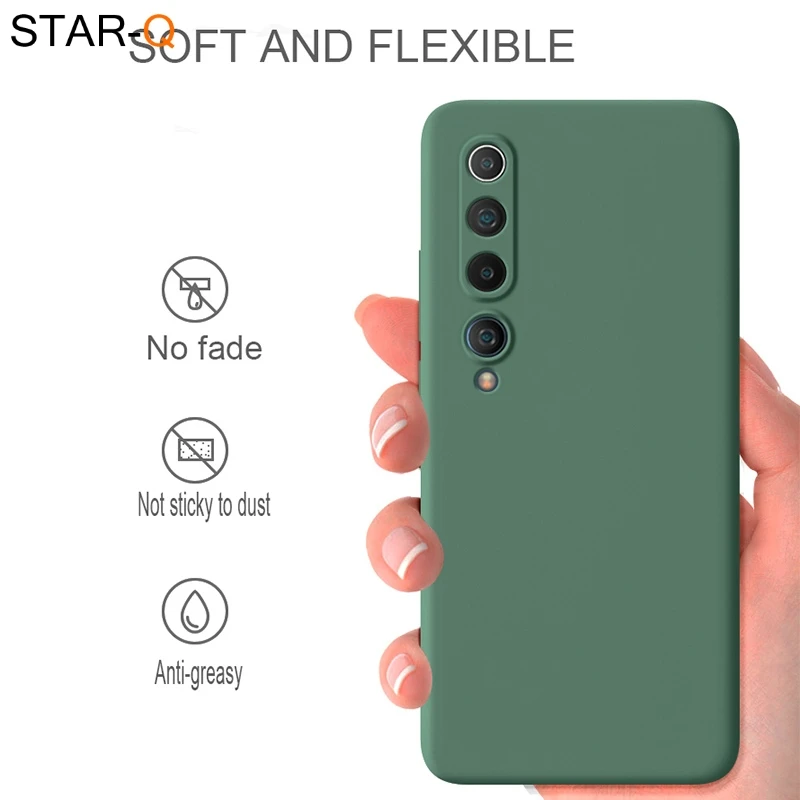 Чехол с полным покрытием из жидкого силикона для телефона xiaomi mi 9 note 10 10T pro lite se 9t