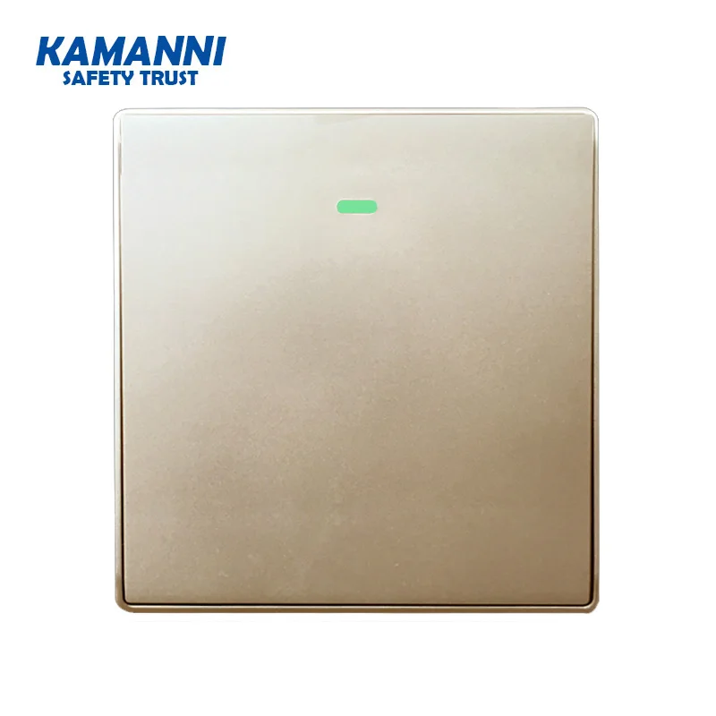 

Luxury smooth flame retardant panel button Recovery switch LED indicator control wall lighted light switch 1/2/3 gang 1/2 way