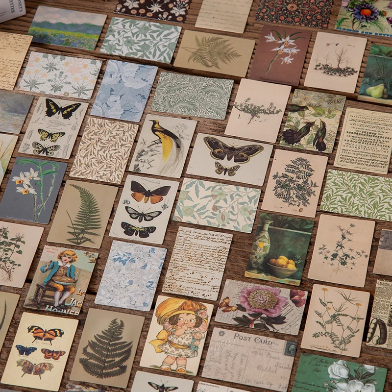 Journamm 200 Patterns Vintage Book Plant Kraft Card Scrapbooking for Deco Stationery LOMO Cards Stationery Notepad Sticky Notes 6