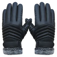 Anti Slip Men Thermal Winter Sports Leather Touch Screen Gloves