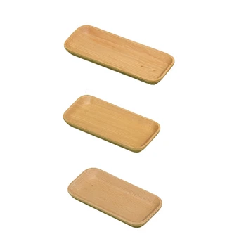 

3Pcs Wood Dinner Plate Western Food Dessert Serving Tray Bread Fruit Holder Dessert Snack Dish Organizer Storage Plate