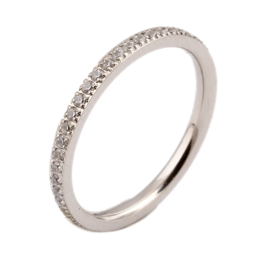 Fashion And Personality Simple Classic Style Full Circle Zircon Women's Titanium Steel Ring Hot Selling