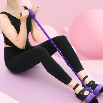 

Multi-function Leg Tummy Training Sit-up Yoga Pedal Rally TPE Fitness Rope Exercise Equipment Home Resistance Band