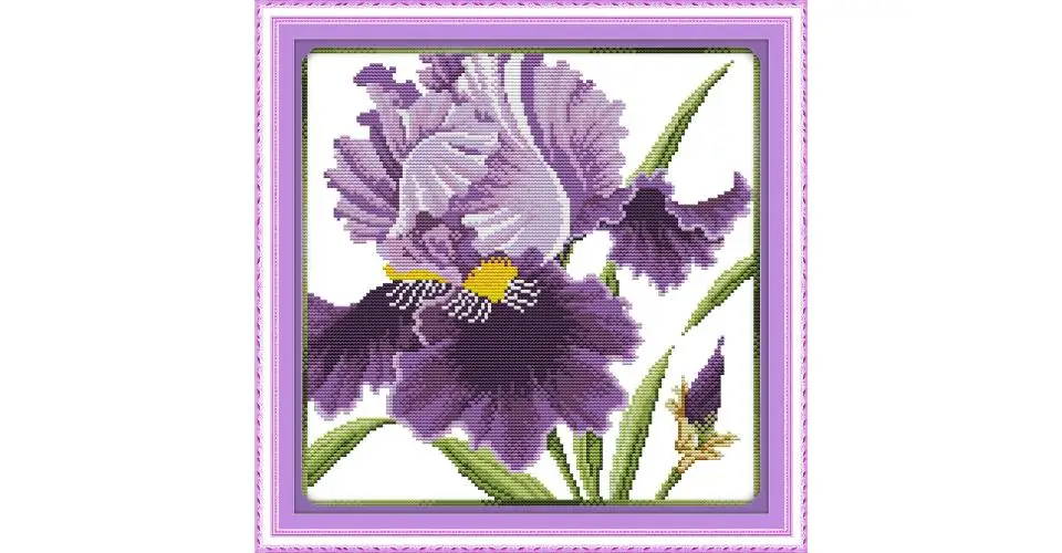 Flower of Happiness Mini Handmade Cross Stitch Kit 14ct 11ct