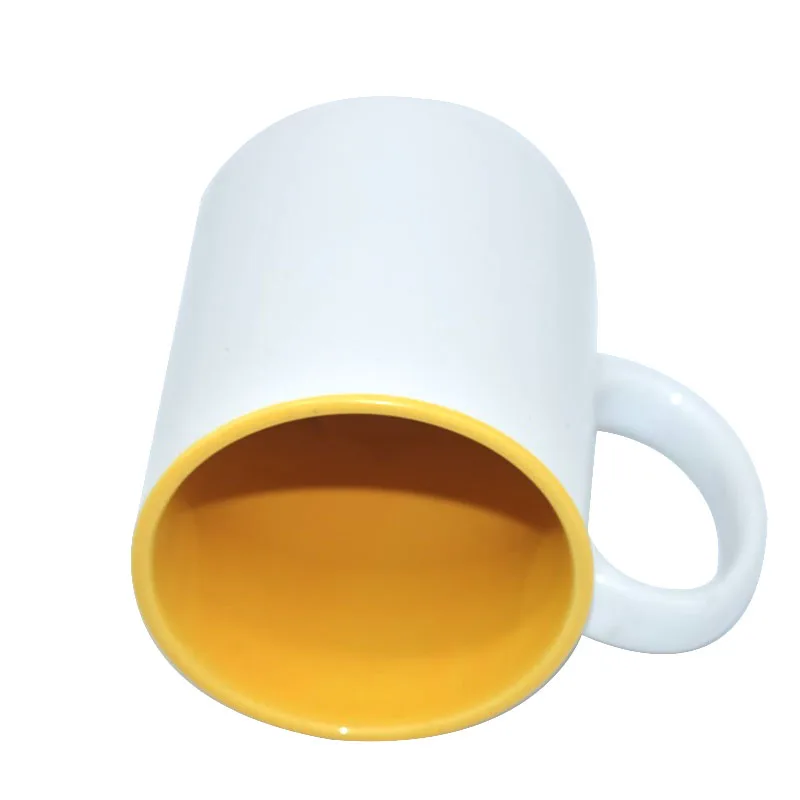 B Yellow Пользовательские печатные кружки Многоцветные DIY фото логотип текст кофейная чашка путешествия керамическая чашка Семья Друзья день рождения праздник подарок - Цвет: B Yellow