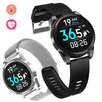 

Body Temperature Monitoring Smart Watch IP68 Waterproof Heart Rate Blood Pressure Fitness Tracker Smartwatch for IOS Android