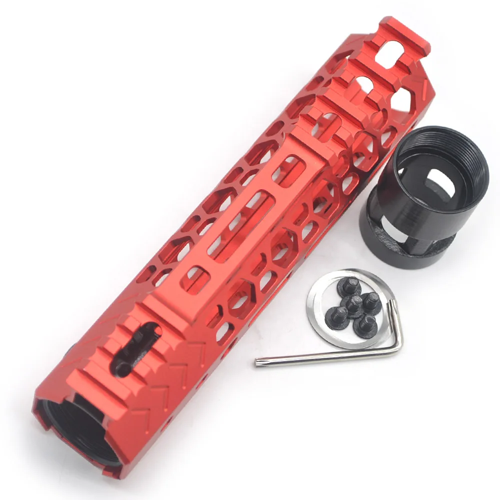 Aplus 7'' 9'' 10'' 12'' 13.5'' 15'' inch Unique M-lok Handguard Rail Free Float Mount System Fit.223/5.56 Chinese Red Anodized