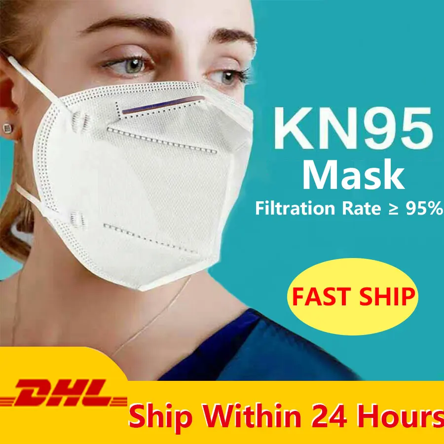 

6-Layers KN95 Anti-dust Mouth Mask Anti-virus Respirator Disposable Face Masks PM2.5 Protective Face Mask For Hair Salon Use