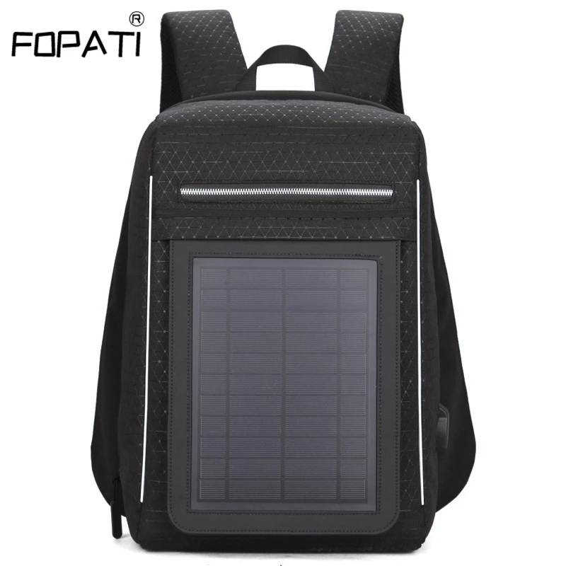 

Waterproof Solar Energy Rechargeable Backpack Men Oxford Anti Thief 15.6 inch USB Charging Laptop Backpack Travel Bags